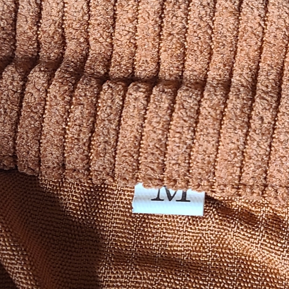 Womens Brown/Rust Button-Up Ribbed Corduroy Top Medium NWOT - Picture 5 of 11